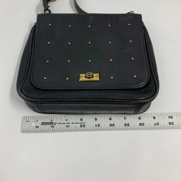 Fossil Women's Leather Gold Studded Key Lock Accessory Adjustable Crossbody - Picture 10 of 14